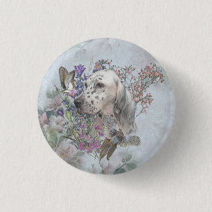 Das englische Setter Portrait , Kunst Button