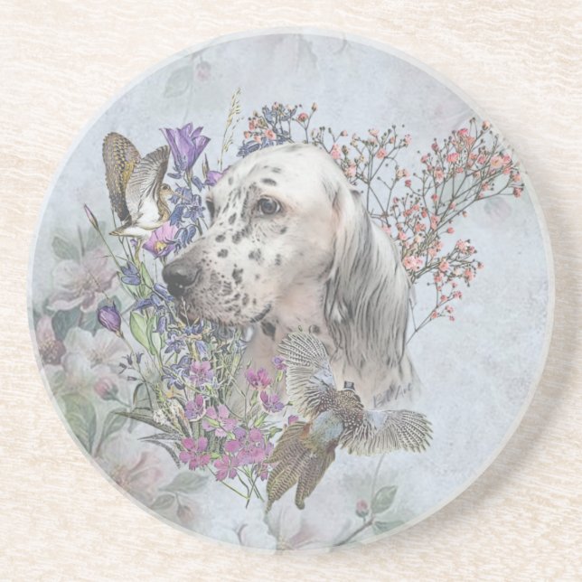 Das englische Setter Portrait , Kunst Getränkeuntersetzer (Vorne)
