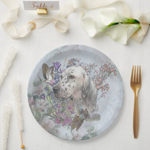 Das englische Setter Portrait , Kunst Pappteller