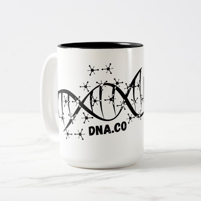 Das Entriegeln der Geheimnisse der DNA Zweifarbige Tasse (Vorderseite Links)