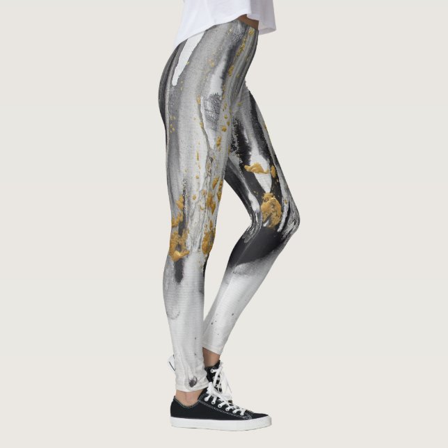 "Das Entwickeln kopiert #12", Kunst-Yoga-Hosen Leggings (Rechts)