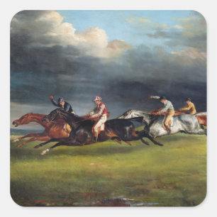 Das Epsom Derby, 1821 Quadratischer Aufkleber