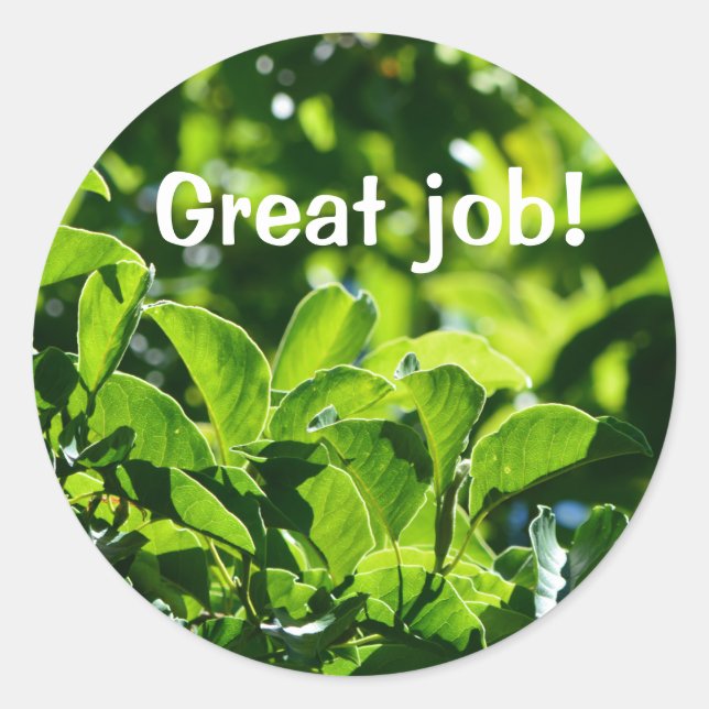 Das Erfrischen grüner Blätter ist ein großartiger  Runder Aufkleber (Vorderseite)