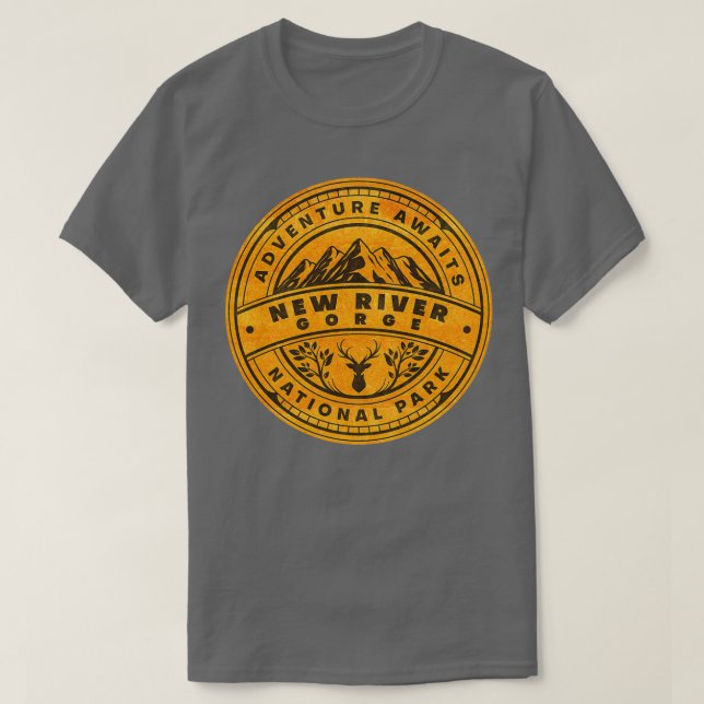 Das Erlebnis des Nationalparks der New River Gorge T-Shirt (Design vorne)