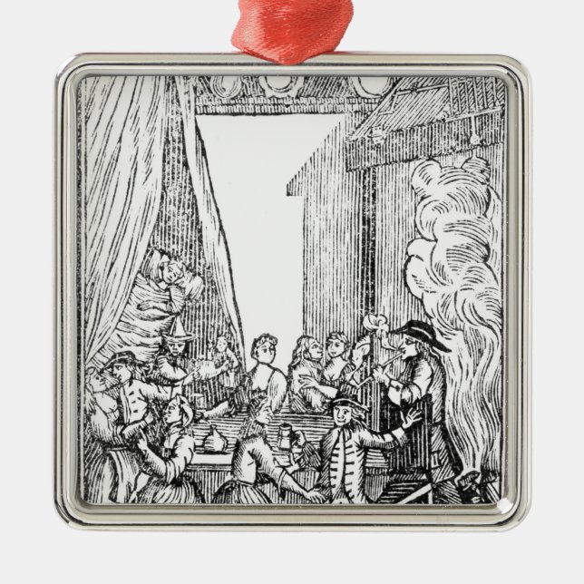 Das Ernte-Abendessen, von den Roxburghe Balladen Silbernes Ornament (Vorne)