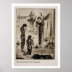 Das Erreichen des Sangreal, von 'Le Morte d'Ar Poster