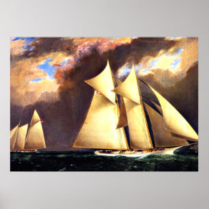 Das erste America's Cup Race, 1870 Poster