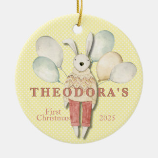 Das erste Baby des gestopften Tierkaninchens Keramik Ornament