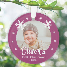Das erste Foto für Lila Schneeflocken für das Baby Ornament