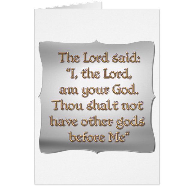 Das erste Gebot (Vorne)