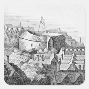 Das erste Globe Theater oder das Rose Theater Quadratischer Aufkleber