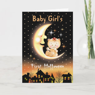 Das erste Halloween des Babys, Mond-Baby Karte