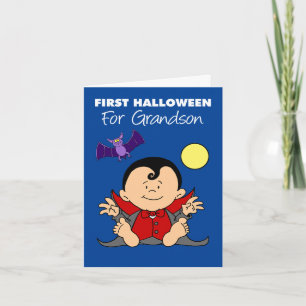 Das erste Halloween für Grandson Cartoon Bat Feiertagskarte