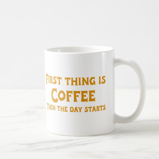 Das Erste ist Kaffee (in Gelb) Kaffeetasse (Rechts)