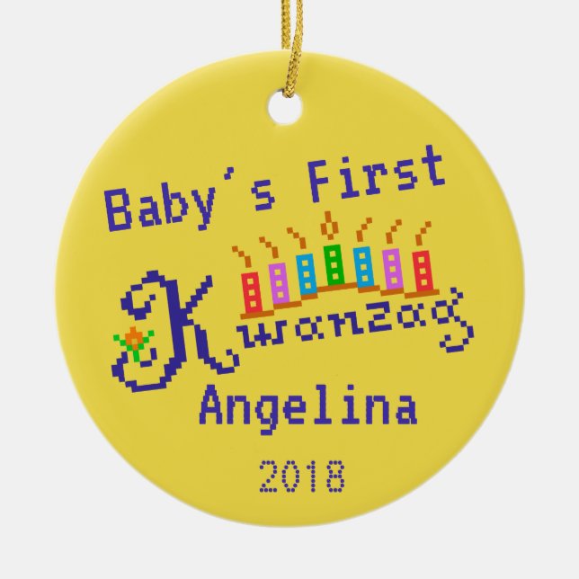 Das erste Kwanzaa des Babys Keramik Ornament (Vorne)