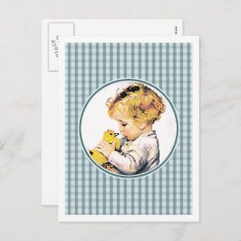Das erste Ostern des Babys. Vintage Baby-Postkarte Feiertagspostkarte