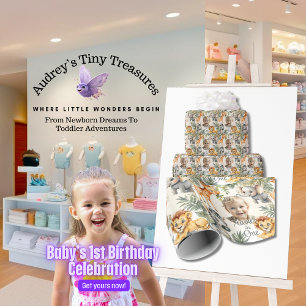 Das erste Safari-Wrapping-Papier von Boy zum Gebur Geschenkpapier