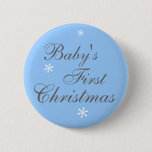 Das erste Weihnachten des Babys (Junge) - Knopf Button