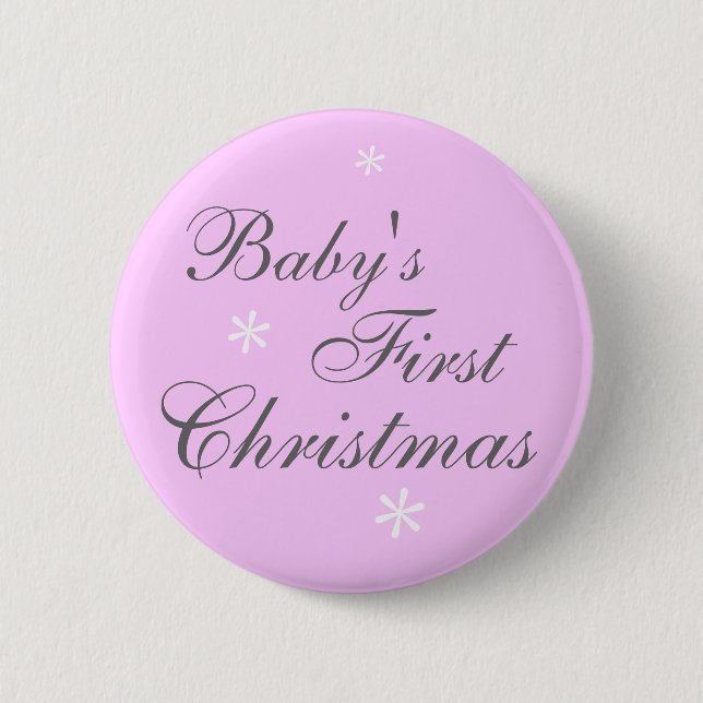 Das erste Weihnachten des Babys (Mädchen) - Knopf Button (Vorderseite)