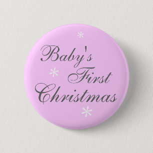 Das erste Weihnachten des Babys (Mädchen) - Knopf Button