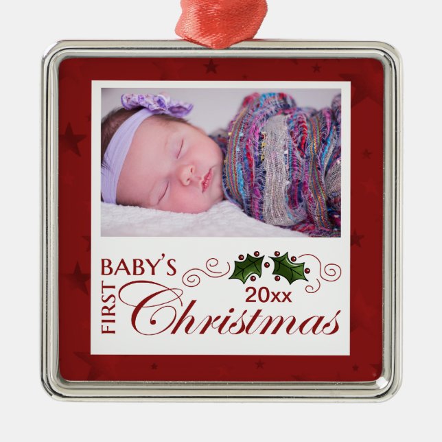 Das erste Weihnachten des Babys - Ornament Aus Metall (Vorne)