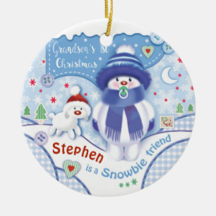 Das erste Weihnachten des Enkels, niedliche Keramik Ornament