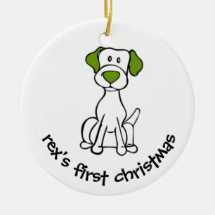 Das erste Weihnachten des Hundes Keramik Ornament