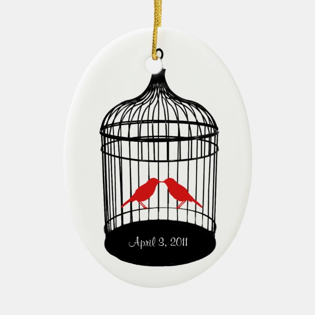 Das erste Weihnachten des Liebevogels verzieren Keramik Ornament (Vorne)