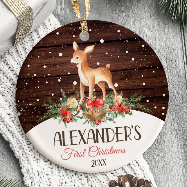 Das erste Weihnachtsbaumwald des Babys Keramik Ornament (First Christmas Ornament)