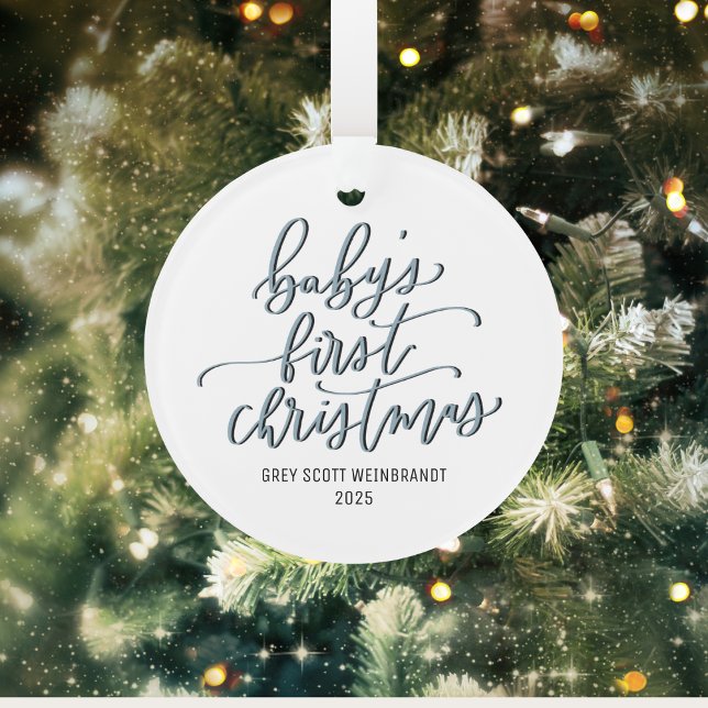 Das erste Weihnachtsdekor des modernen Babys Ornament (Baby Boy's First Christmas Ornament | Personalized with Name | Custom Holiday Keepsake for Newborn)