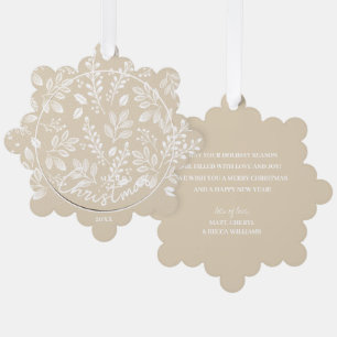 Das erste Weihnachtsfest des Babys auf dem Elfenbe Ornament Karte