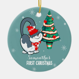 Das erste Weihnachtsfest des Babys. Custom Christm Keramik Ornament