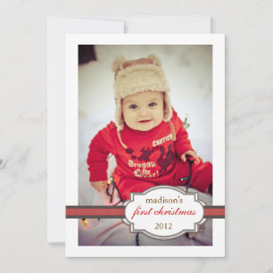 Das erste Weihnachtsfest des Babys mit Imitaten Ri Feiertagskarte