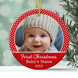 Das erste Weihnachtsfest des Babys - Single auf de Keramikornament