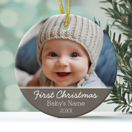 Das erste Weihnachtsfest des Babys - Single auf de Keramikornament