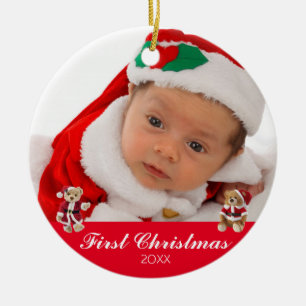 Das erste Weihnachtsfest des Babys, zwei Seiten Pe Keramik Ornament