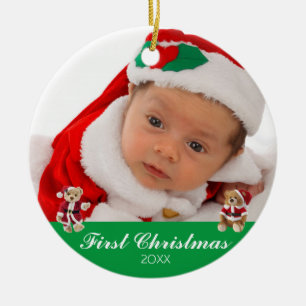 Das erste Weihnachtsfest des Babys, zwei Seiten Pe Keramik Ornament