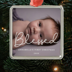 Das erste Weihnachtsfest des gesegneten Baby Ornament Aus Metall