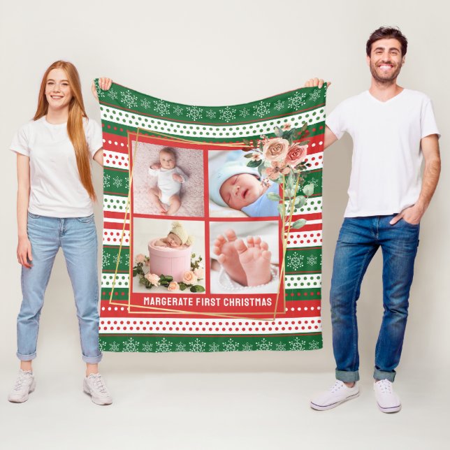 Das erste Weihnachtsfest des Kindes Personalisiert Fleecedecke (Beispiel)