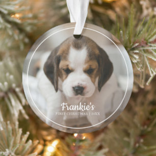Das erste Weihnachtsfest des modernen Frame Pet-Fo Ornament