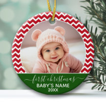 Das erste Weihnachtsgebäck des Babys - Rot-Chevron