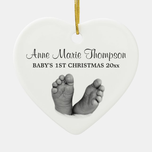 Das erste Weihnachtsgeschenk des Babys Keramikornament (Vorne)
