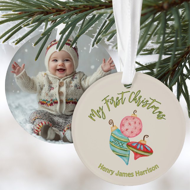 Das erste Weihnachtsgeschenk des Babys mit einfach Ornament (Von Creator hochgeladen)