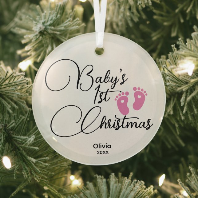 Das erste Weihnachtsgeschenk des Babys, Personalis Ornament Aus Glas (InSitu)