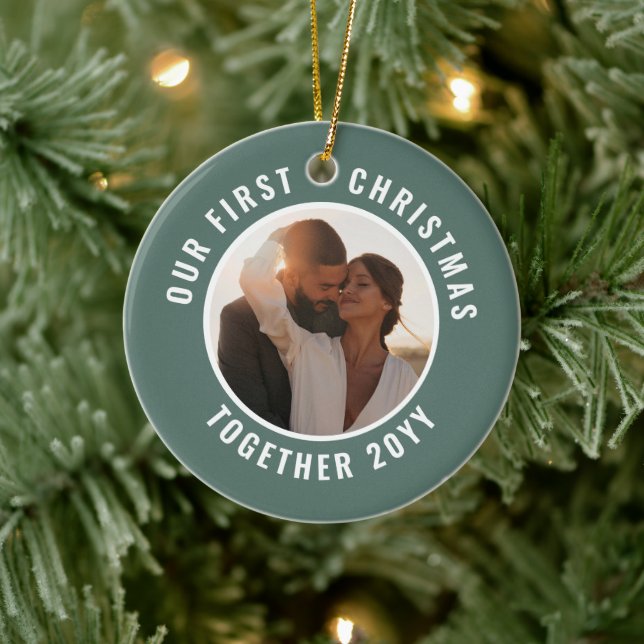 Das erste Weihnachtsgeschenk des Fotos Keramik Ornament (Baum)