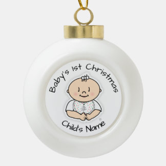 Das erste Weihnachtsmädchen des Babys - Anpassbar Keramik Kugel-Ornament