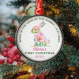 Das erste Weihnachtsmondjahr des Babys Ornament Aus Metall