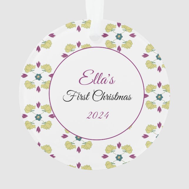 Das erste Weihnachtsschmuck des Babys Ornament (Rückseite)