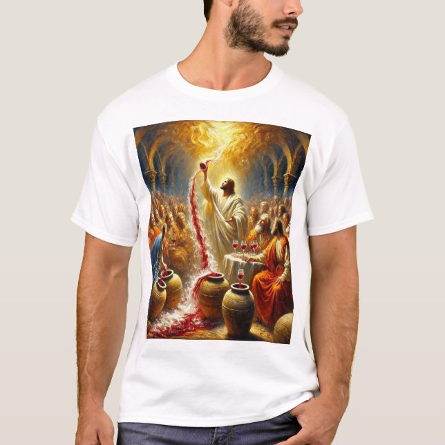 Das erste Wunder - Jesus verwandelt Wasser in Wein T-Shirt (Vorderseite)