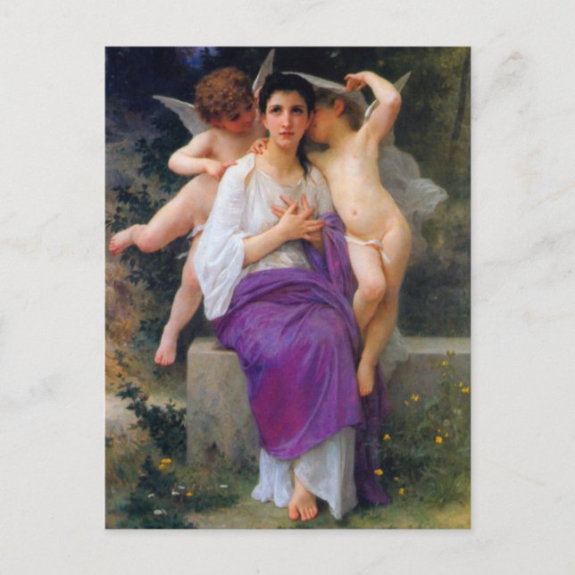 Das Erwachen des Herzens durch Bouguereau Postkarte (Vorderseite)